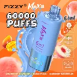Fizzy Max lll 60k 60000 Puffs 6 in 1 Flavors Newest Original Rechargeable LED Display Disposable Vape