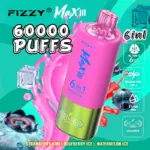 Fizzy Max lll 60k 60000 Puffs 6 in 1 Flavors Newest Original Rechargeable LED Display Disposable Vape