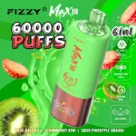 Fizzy Max lll 60k 60000 Puffs 6 in 1 Flavors Newest Original Rechargeable LED Display Disposable Vape