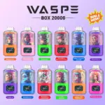 WASPE 20000 20K Puffs Dual Mesh Box 0% 2% 3% 5% Nicotine LCD Display Disposable Vape