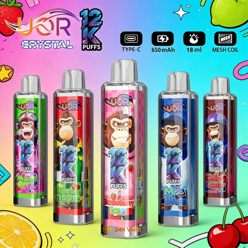 UOR Crystal 12000 12K Puffs Rechargeable LED Light Disposable Vape Pen