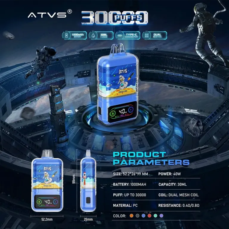 ATVS 30000 30K Puffs Original DTL/MTL Modes LCD Display Disposable Vape