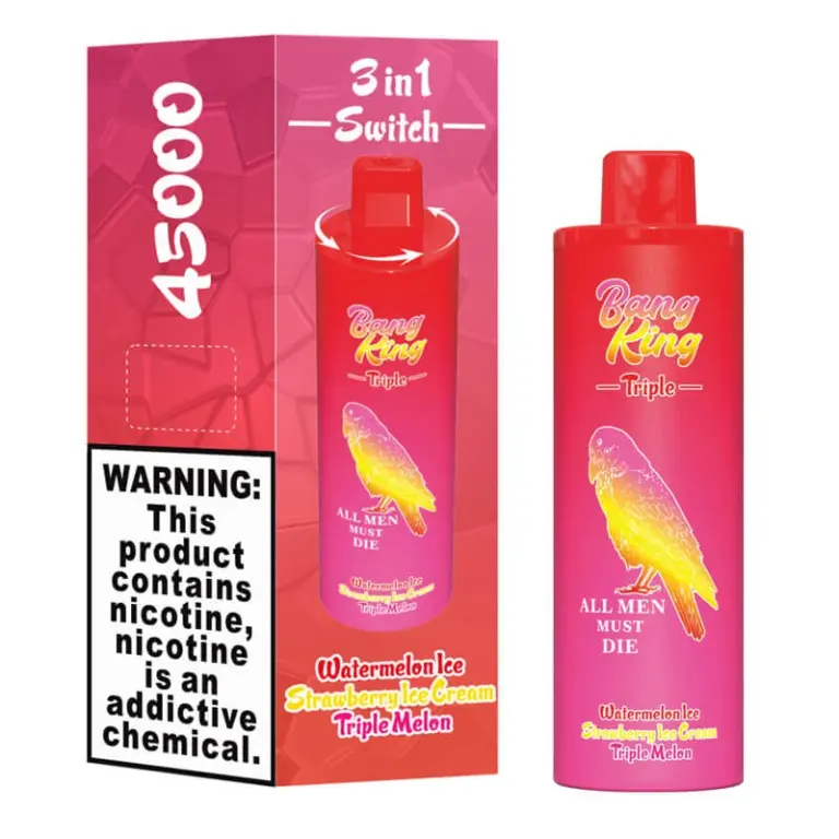 Bang King Triple 45000 45K Puffs Vape 3 in 1 Flavors Newest Original Rechargeable Disposable Vape