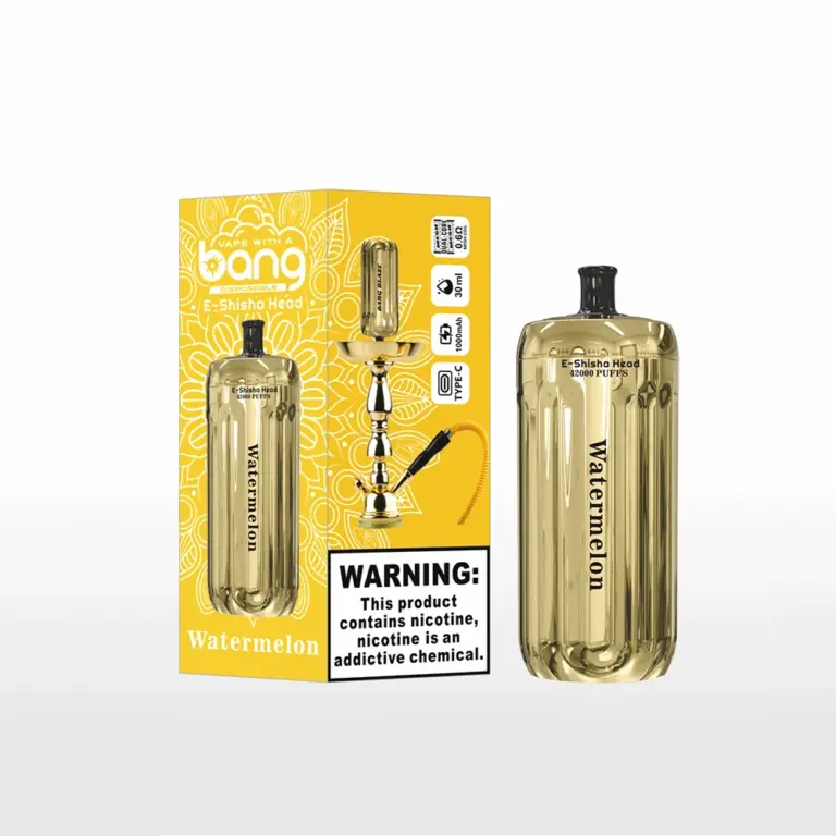 Bang E-Shisha Head 42000 42K Puffs Gold LED Display Disposable Vape