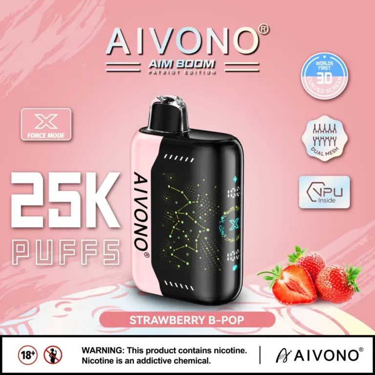 AIVONO BOOM PATRIOT EDITION 25000 Puffs | 0%-5% nicotine, bulk disposable vape