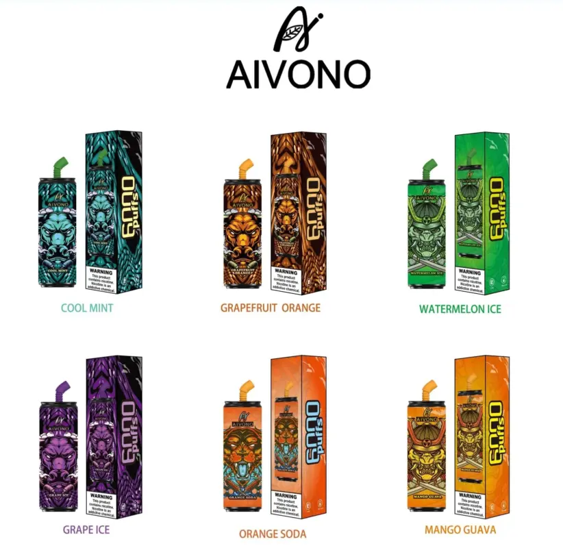 AIVONO Winner 6000 Puffs | 0%-5% nicotine, 26mL, dual mesh, LCD display, bulk vape